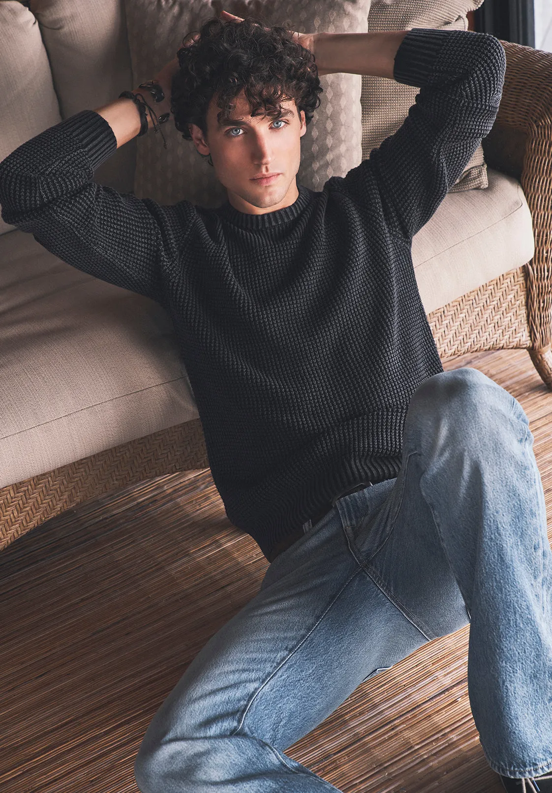 Washy Men’s Sweater in Black - BM24184 sold by Buffalo Jeans product image thumbnail 2