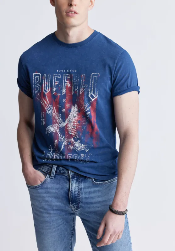 Tyrus Men's Short Sleeve Graphic T-shirt, Blue - BM24355 sold by Buffalo Jeans