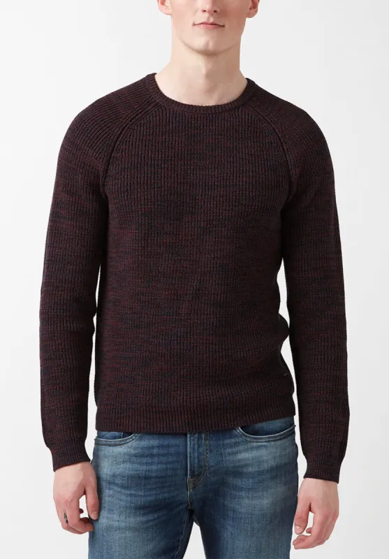 Walin Men’s Sweater in Heather Dark Red - BM24012 sold by Buffalo Jeans