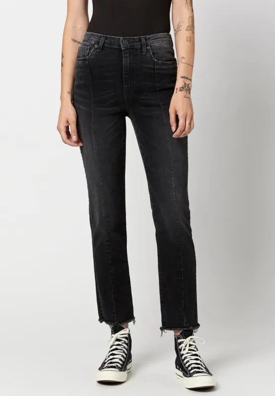High Rise Straight Jayden Women's Jeans in Dark & Worn - BL15818 sold by Buffalo Jeans