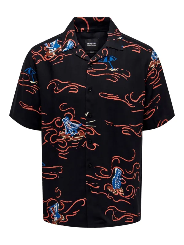 Boy Life Viscose Shirt Navy made by Burned Sports