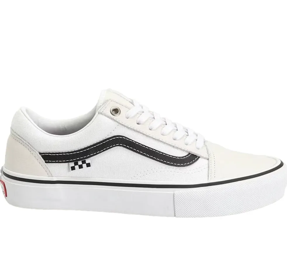 Skate Old Skool Leather White sold by Burned Sports
