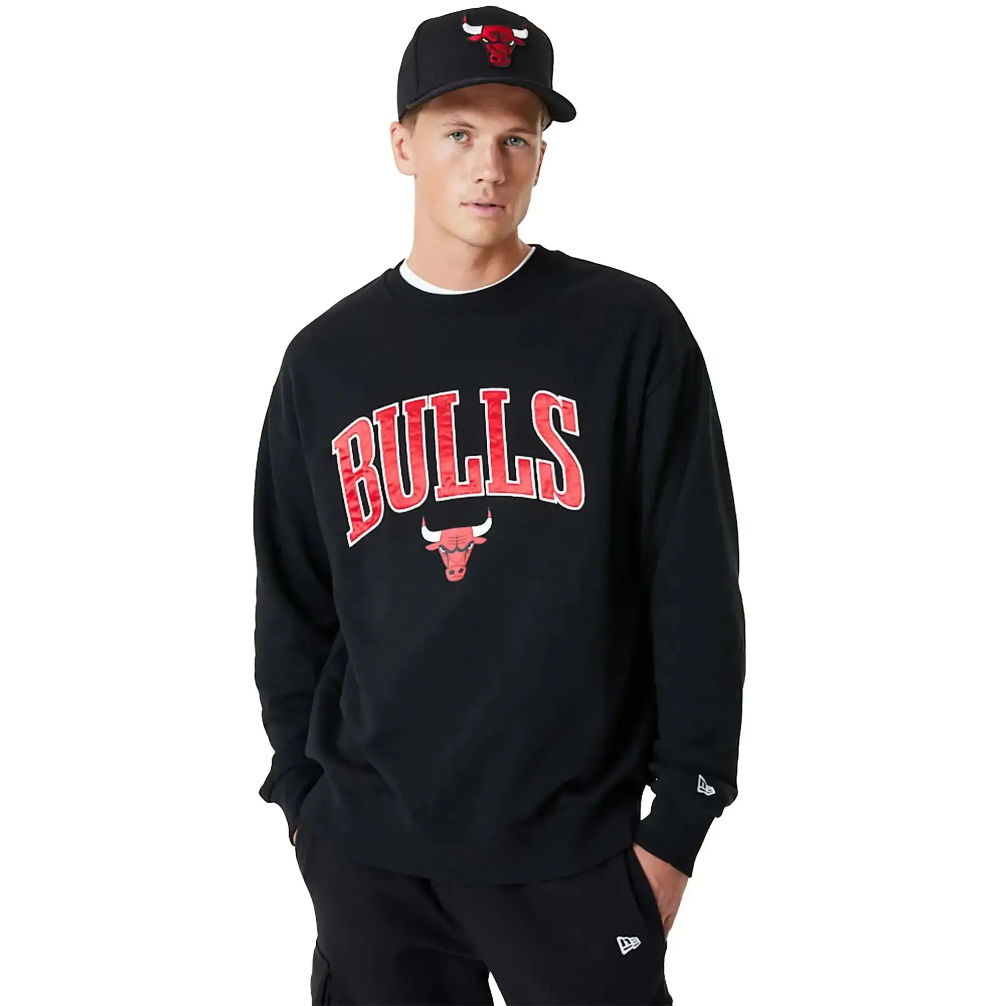 Chicago Bulls NBA Applique Crewneck Black sold by Burned Sports