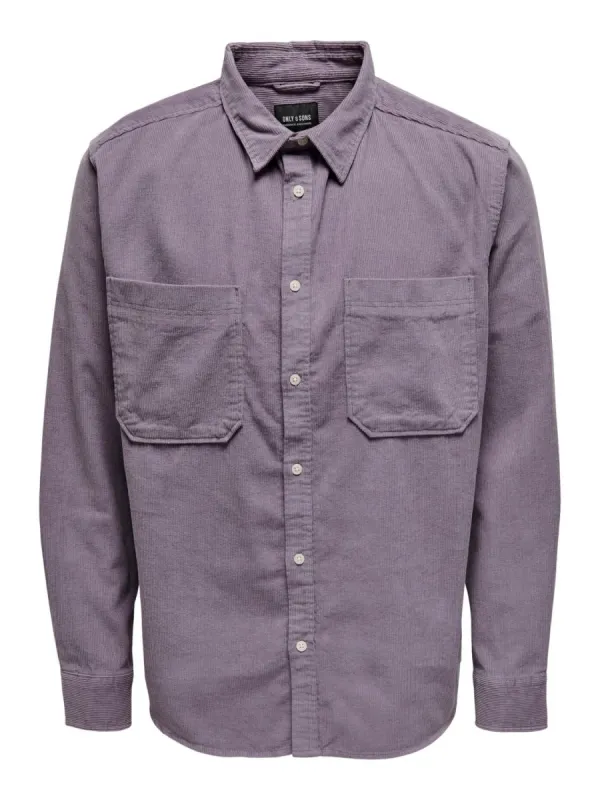 Alp Relaxed Washed Corduroy Shirt Purple Ash sold by Burned Sports