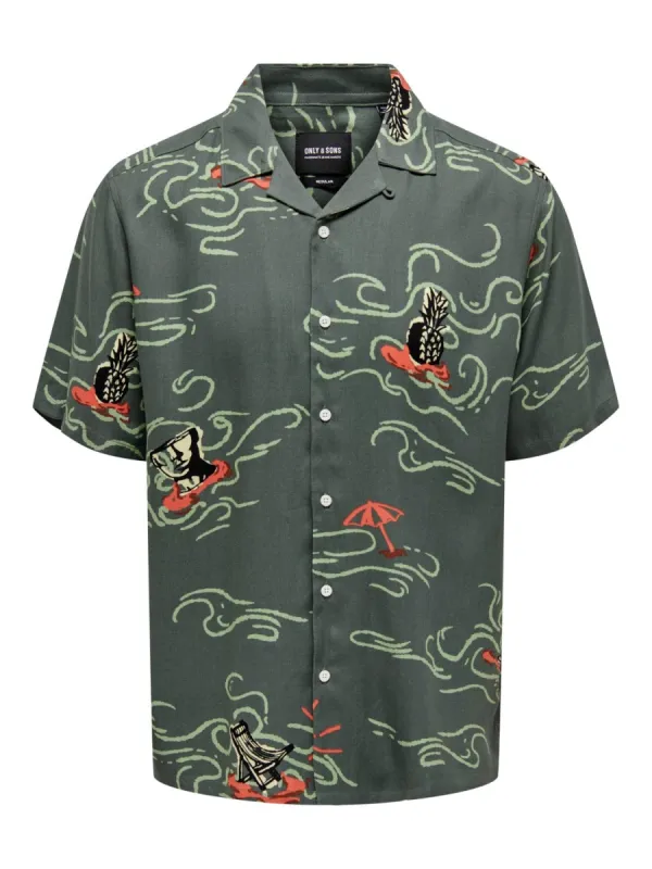 Boy Life Viscose Shirt Olive made by Burned Sports