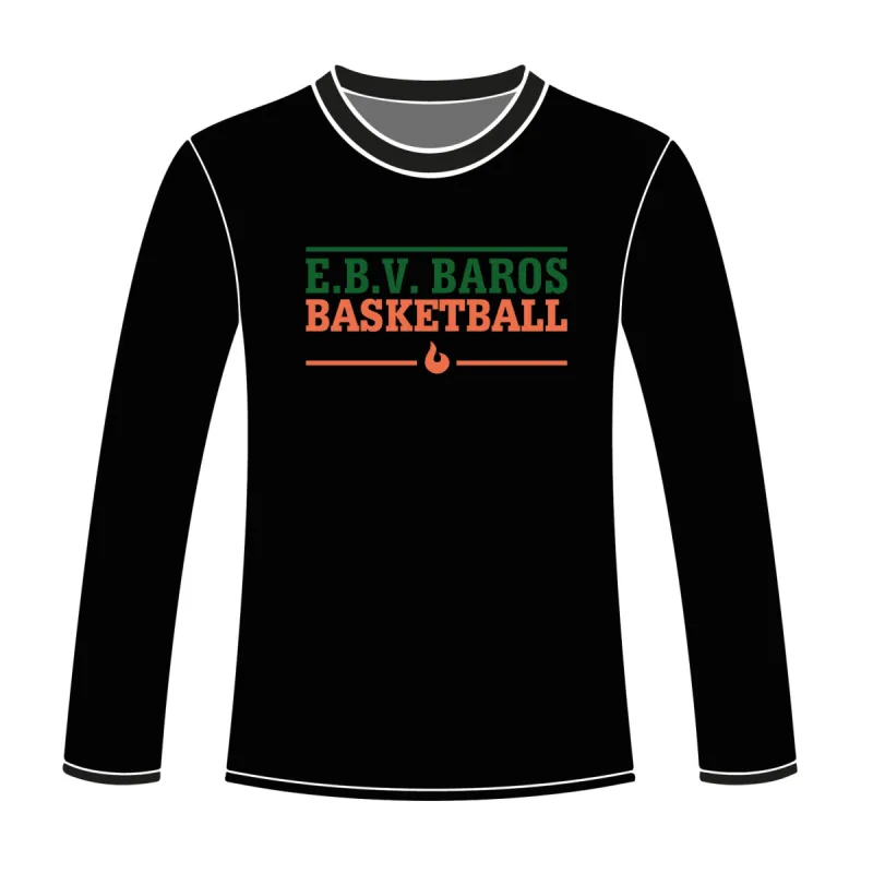 EBV Baros Longsleeve Tekst Zwart sold by Burned Sports