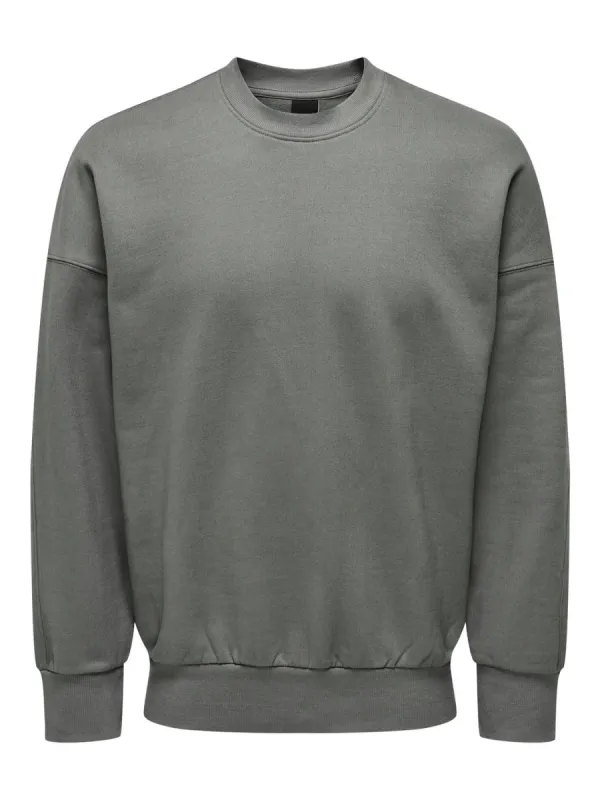 Only & Sons Dan Life Crew Relaxed Trui Grijs sold by Burned Sports