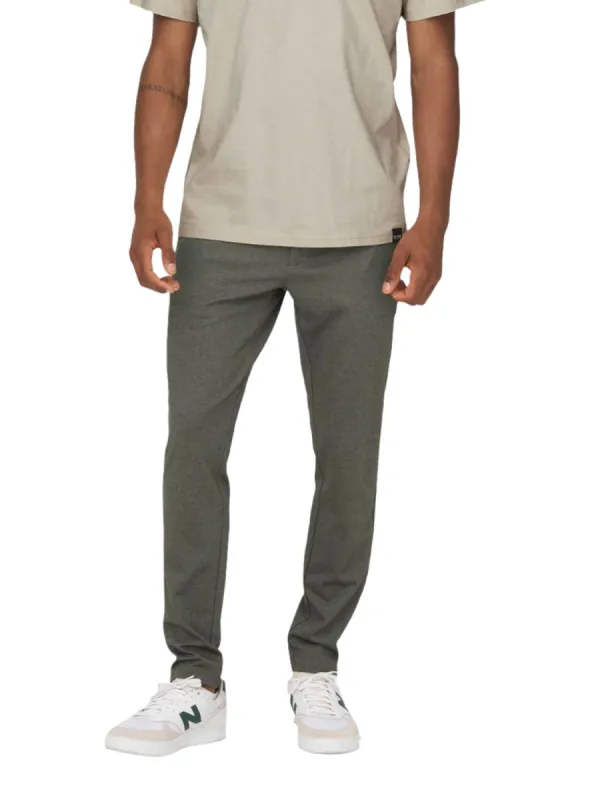 Only & Son Mark Pantalon Herringbone Print Groen sold by Burned Sports