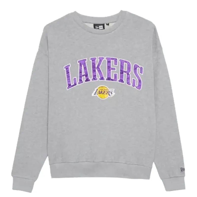 Los Angeles Lakers NBA Applique Crewneck Grey sold by Burned Sports