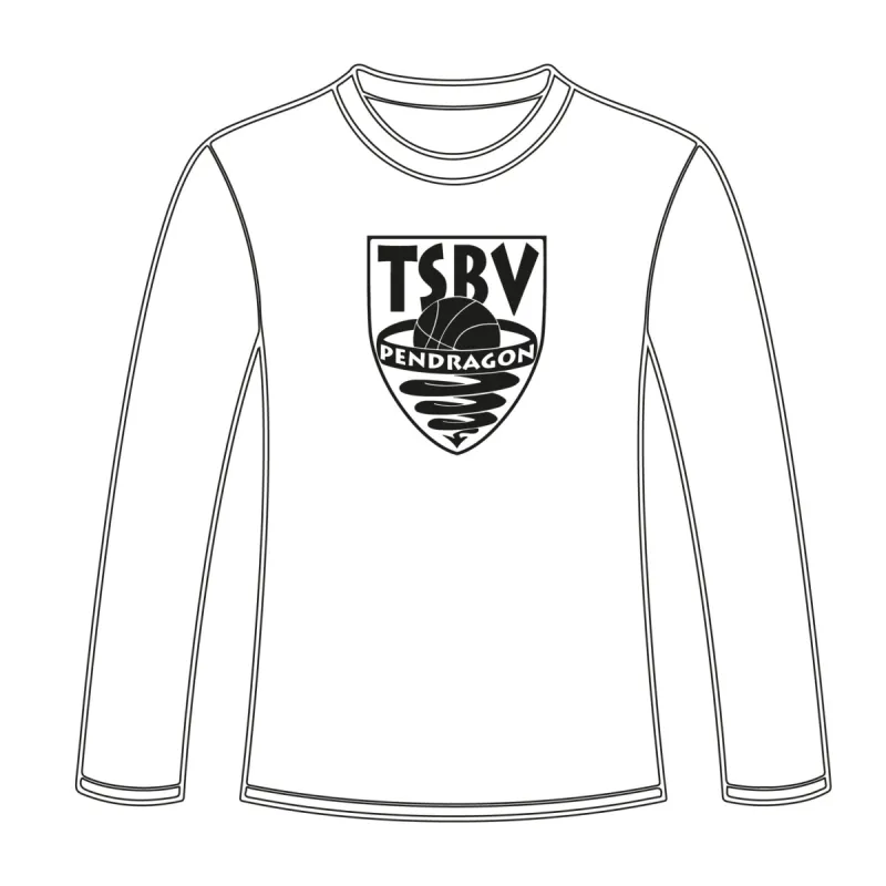 T.S.B.V. Pendragon Longsleeve Logo Zwart Wit sold by Burned Sports