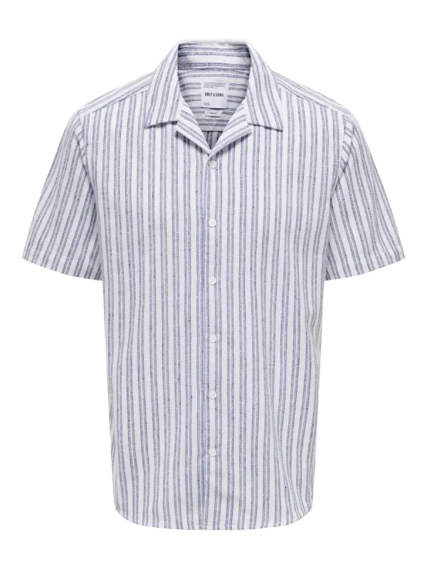 True SS Struc Stripe Shirt Blauw sold by Burned Sports