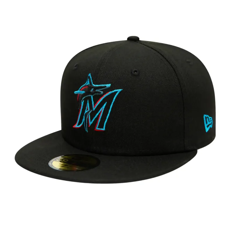 Miami Marlins Fitted Cap Black sold by Burned Sports
