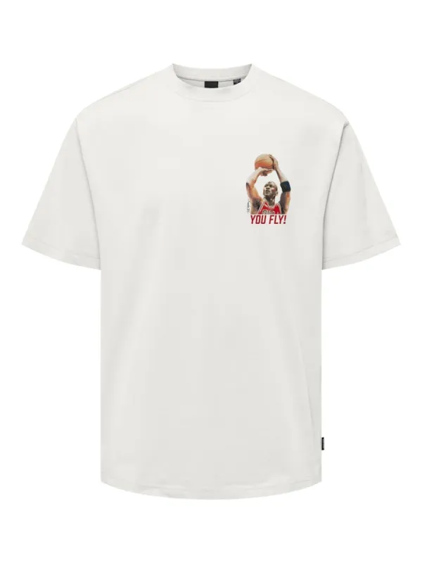 Only & Sons Jordan You Fly T-shirt Wit sold by Burned Sports