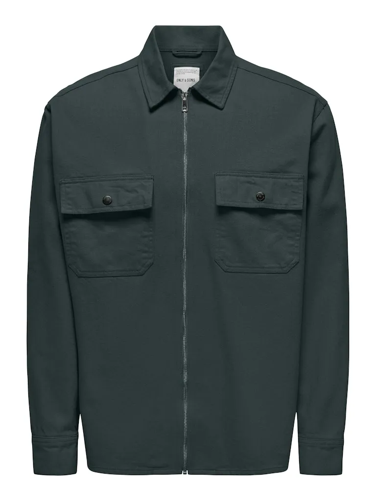 Team Heavy Zip Relax Overshirt Groen sold by Burned Sports