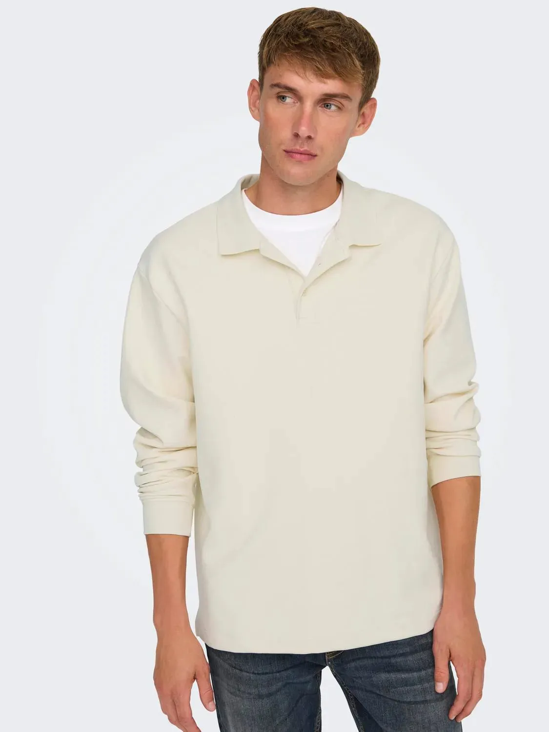 Only & Sons Bernard Rlx Longsleeve Polo Wit sold by Burned Sports product image thumbnail 4