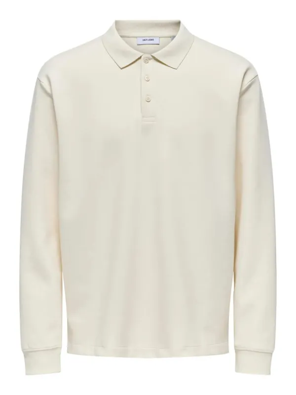 Only & Sons Bernard Rlx Longsleeve Polo Wit made by ONLY & SONS