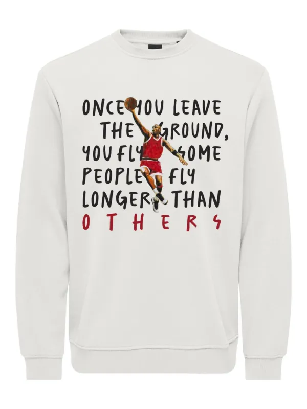 Only & Sons Jordan Reg Crew Sweater Wit sold by Burned Sports