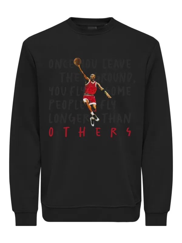 Only & Sons Jordan Reg Crew Sweater Zwart sold by Burned Sports