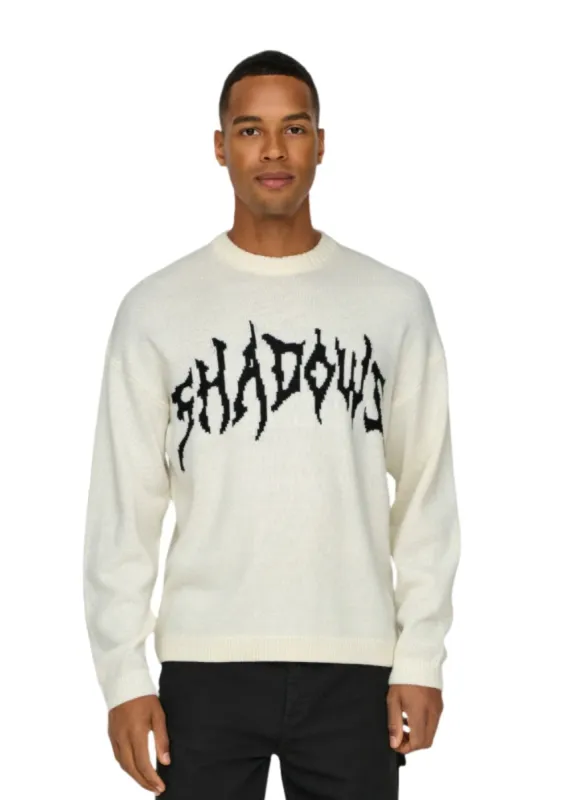 Only & Sons Randy Pullover Wit sold by Burned Sports