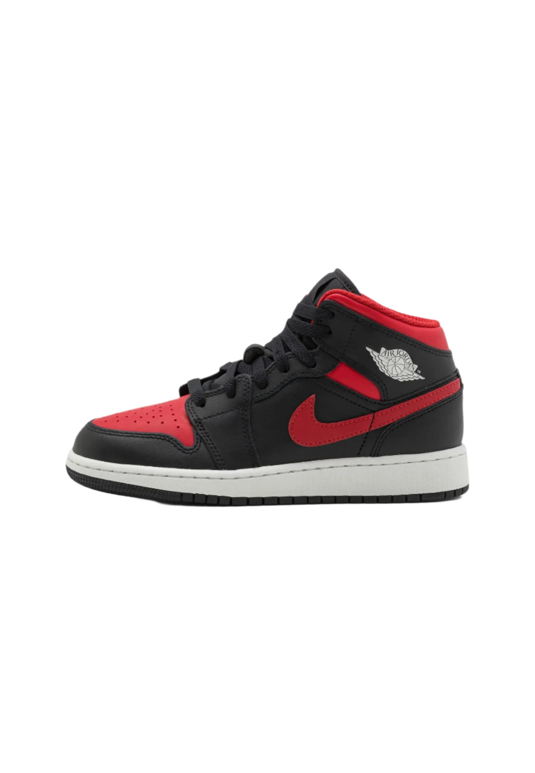 Air Jordan 1 Mid Schoen Bred (GS) sold by Burned Sports