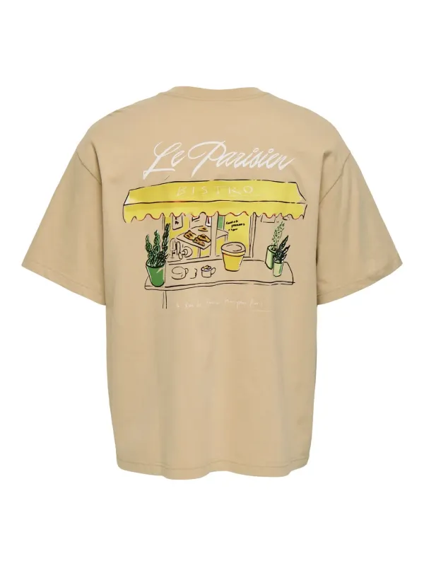 Only & Sons Louis T-shirt Beige made by ONLY & SONS