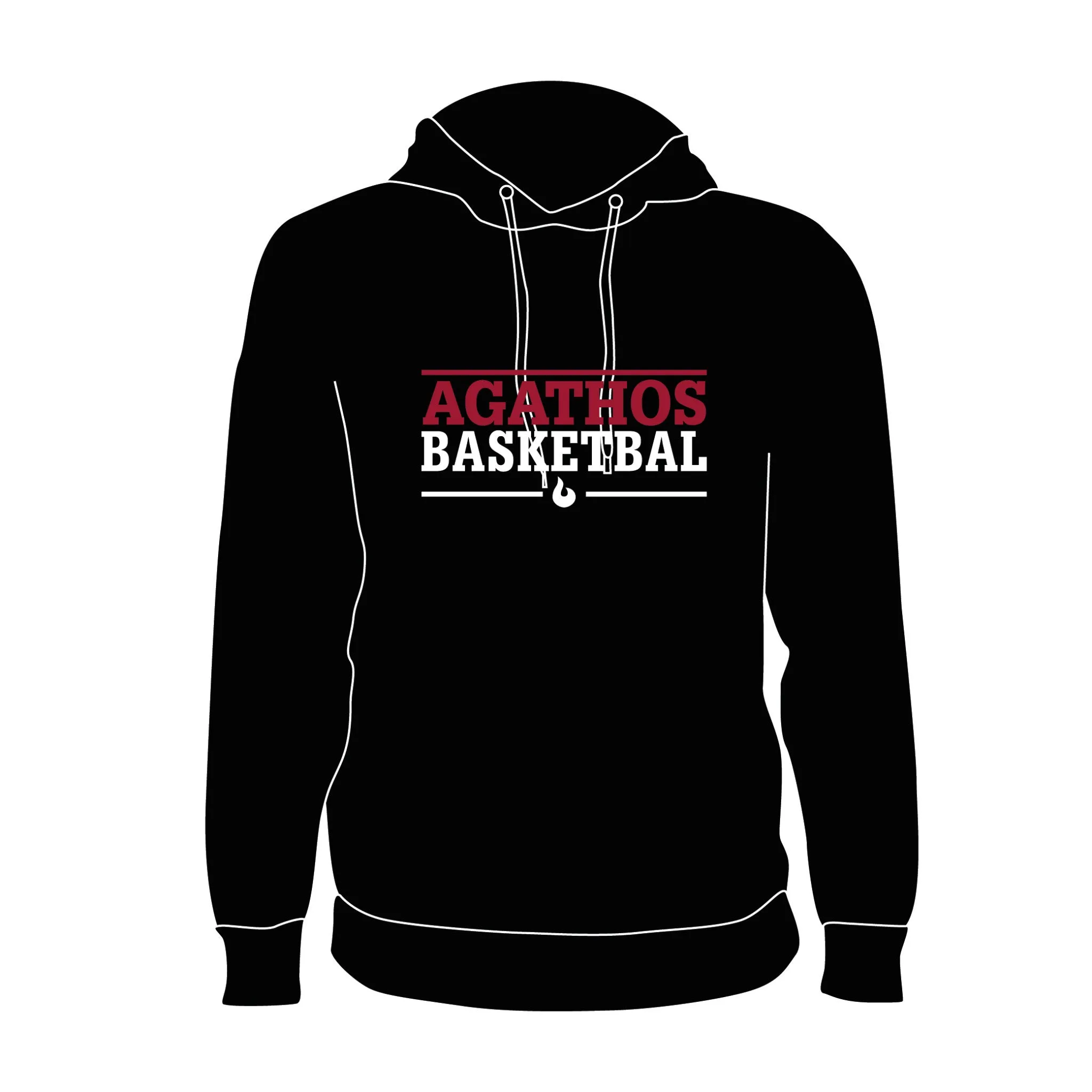 B.C. Agathos Hoodie Zwart Tekst sold by Burned Sports