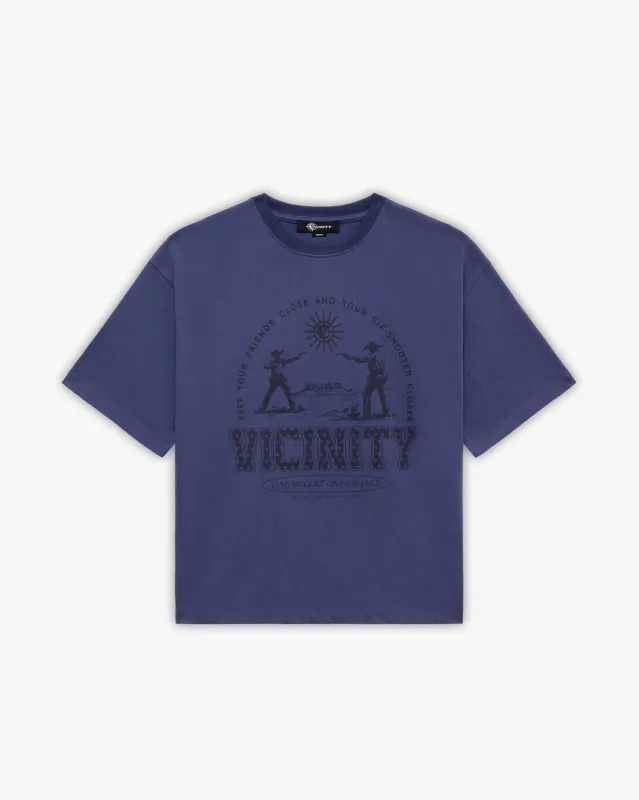 Vicinity Six Shooter Dual t-Shirt Navy sold by Burned Sports