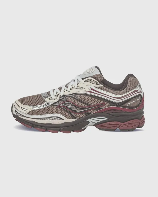 Saucony Progrid Omni 9 Sneaker Beige Bordeaux sold by Burned Sports
