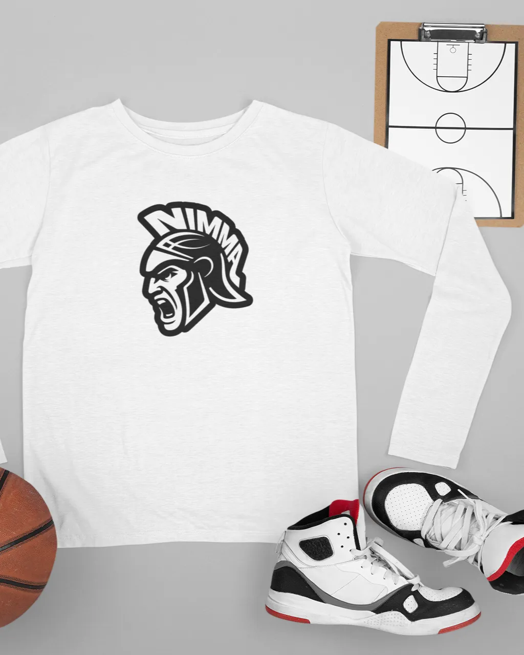 Nimma Basketball Warrior Longsleeve Wit sold by Burned Sports