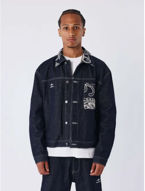 Project X Paris Bandana Jacket Minimal Donkerblauw sold by Burned Sports