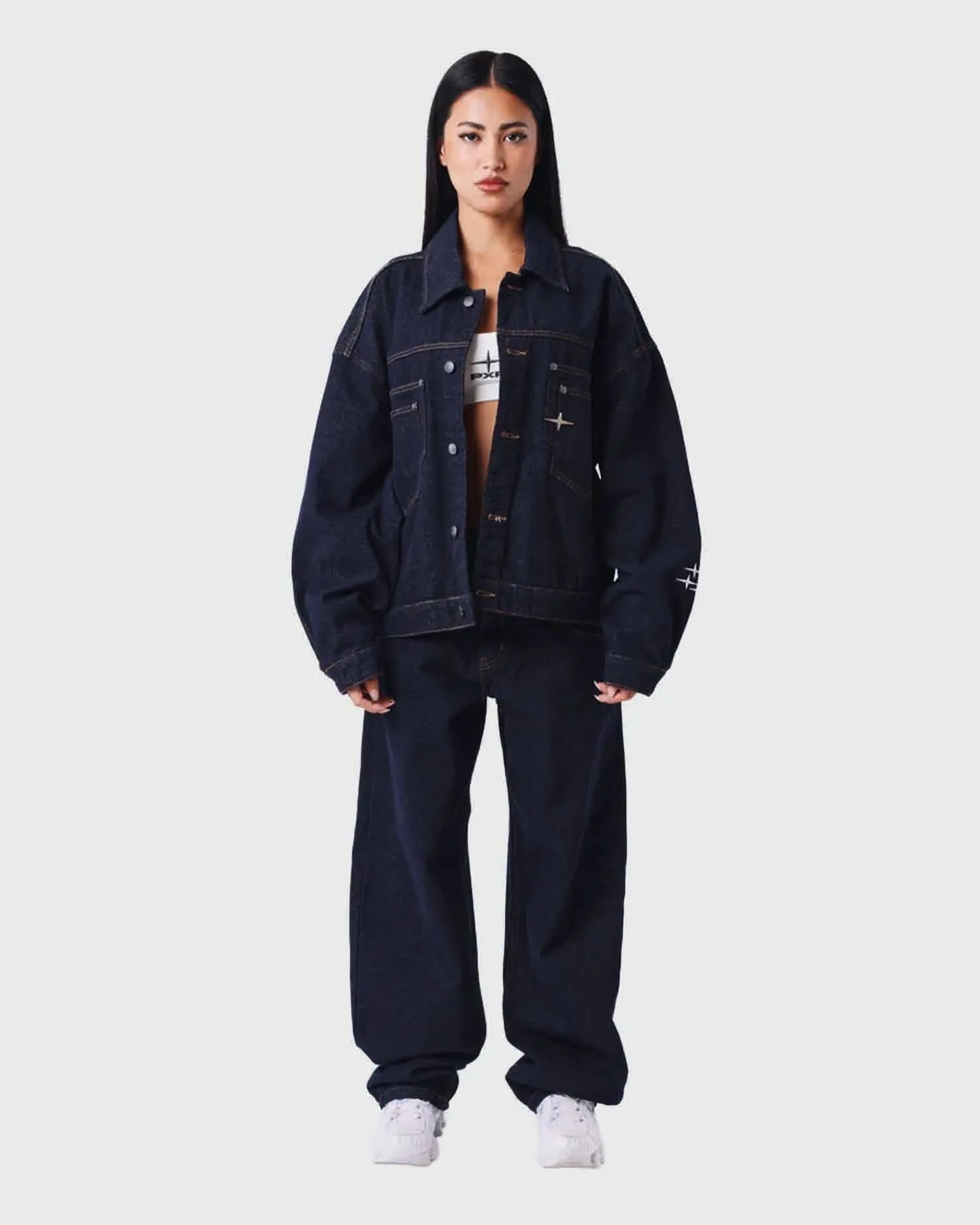 Project X Paris Dames Oversized Jacket Raw Dark Denim sold by Burned Sports product image thumbnail 5