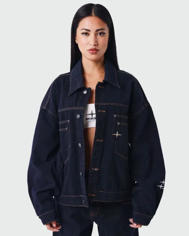 Project X Paris Dames Dark Denim Jacket made by Burned Sports