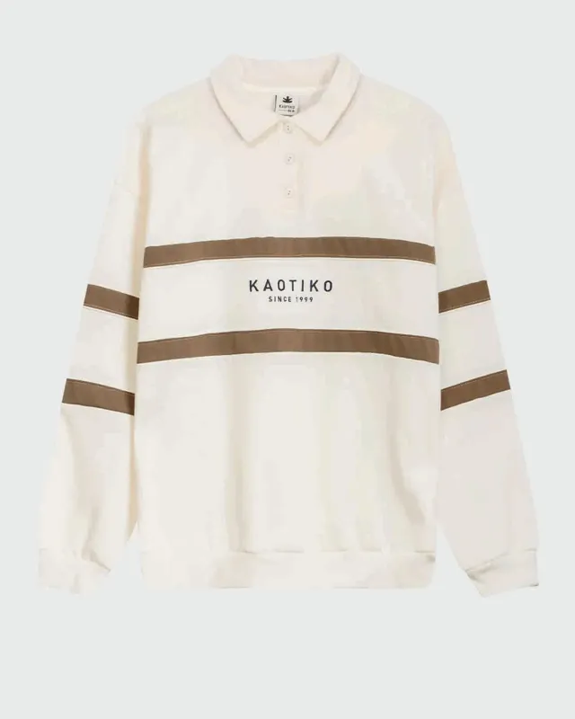 Kaotiko Crew Polo Berwin Wit / Bruin sold by Burned Sports