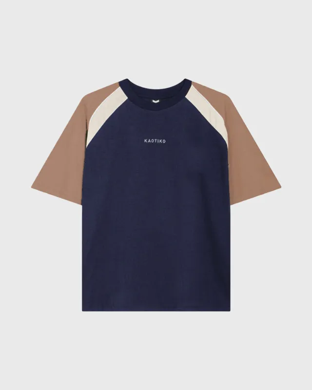 Kaotiko Lennox Cropped T-shirt Navy made by Burned Sports
