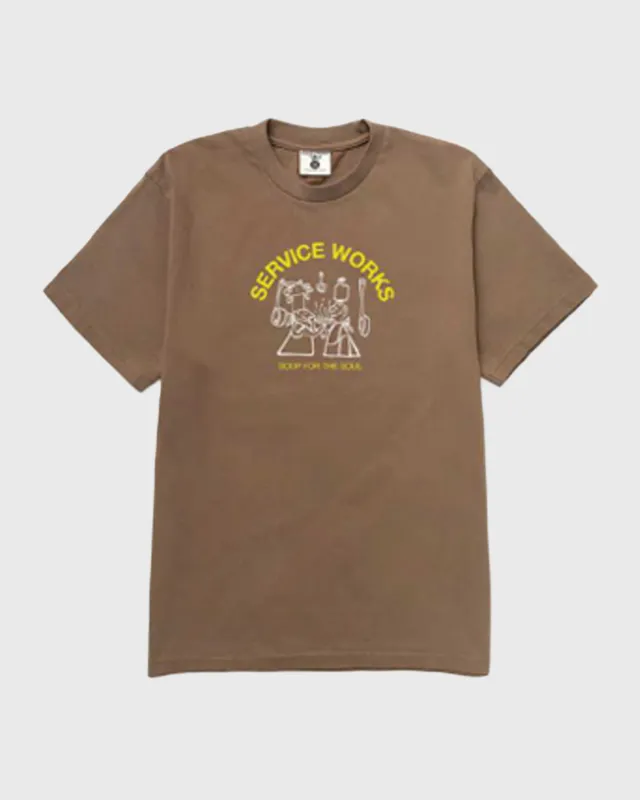 Service Works Soup For The Soul Tee Bark made by Service Works
