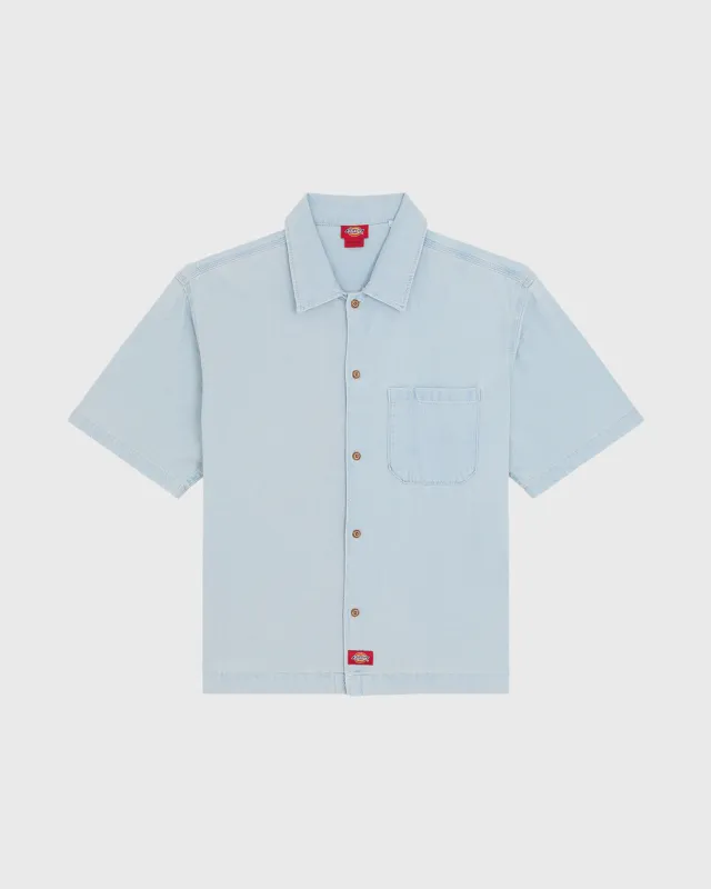 Dickies Denim Shirt SS Lichtblauw made by Burned Sports
