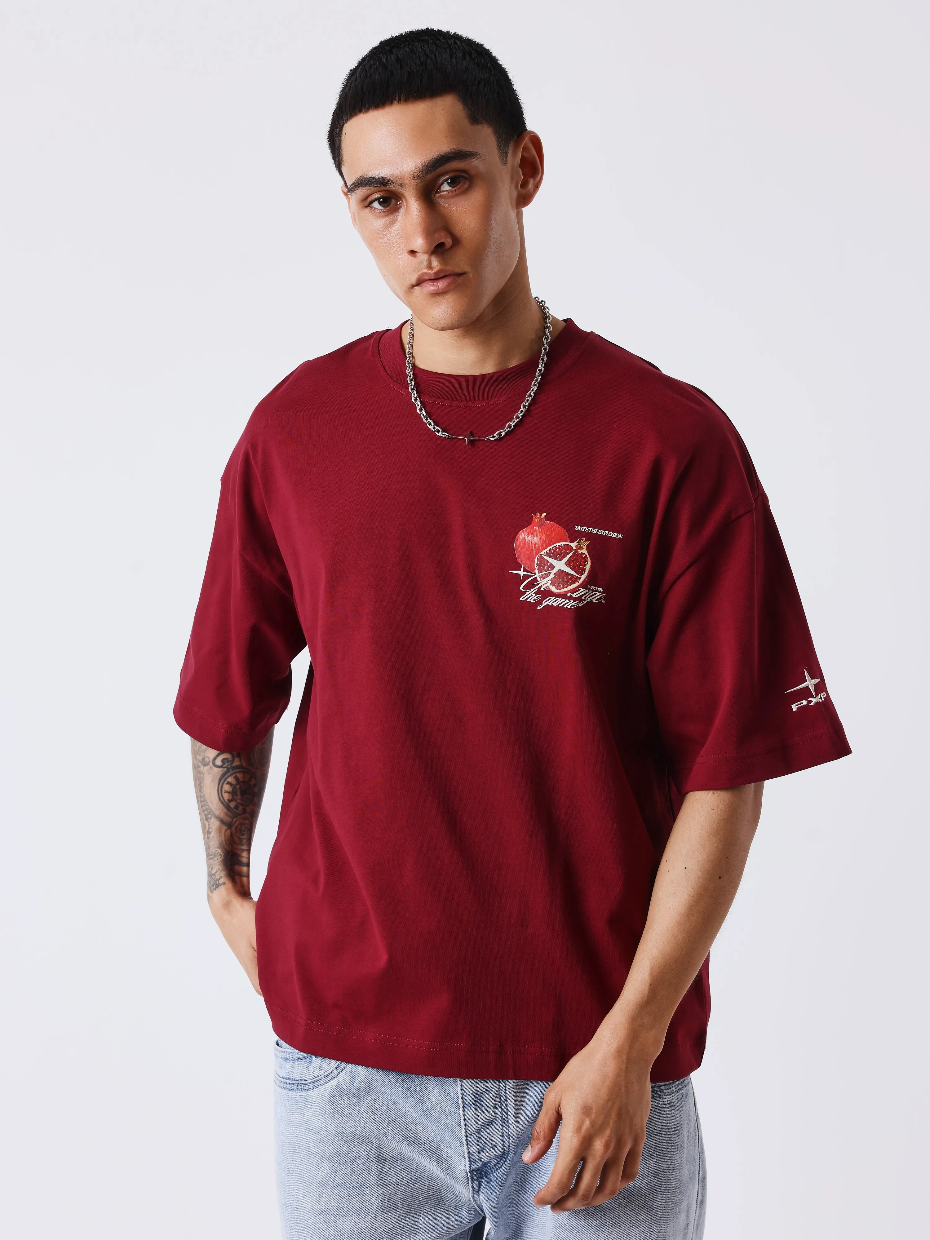 Project X Paris Pomegranate Oversized T-shirt Bordeaux sold by Burned Sports product image thumbnail 2