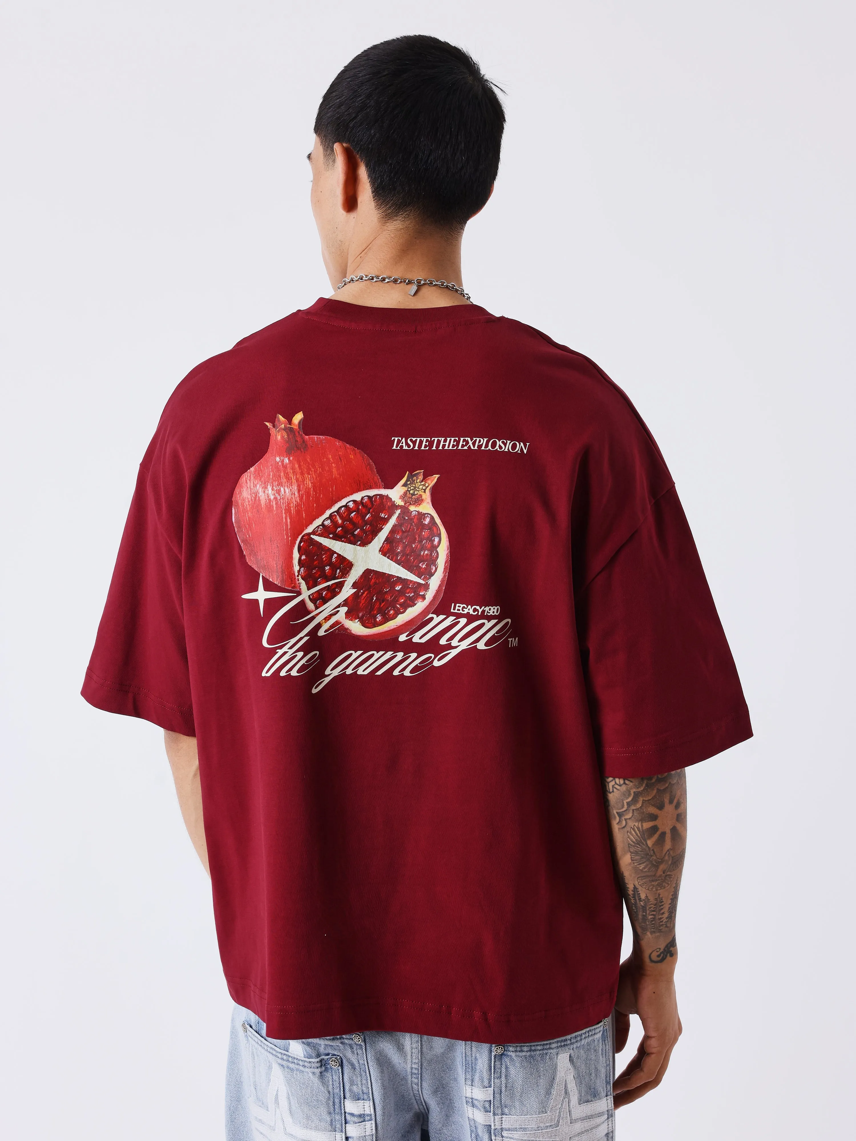 Project X Paris Pomegranate Oversized T-shirt Bordeaux sold by Burned Sports product image thumbnail 3