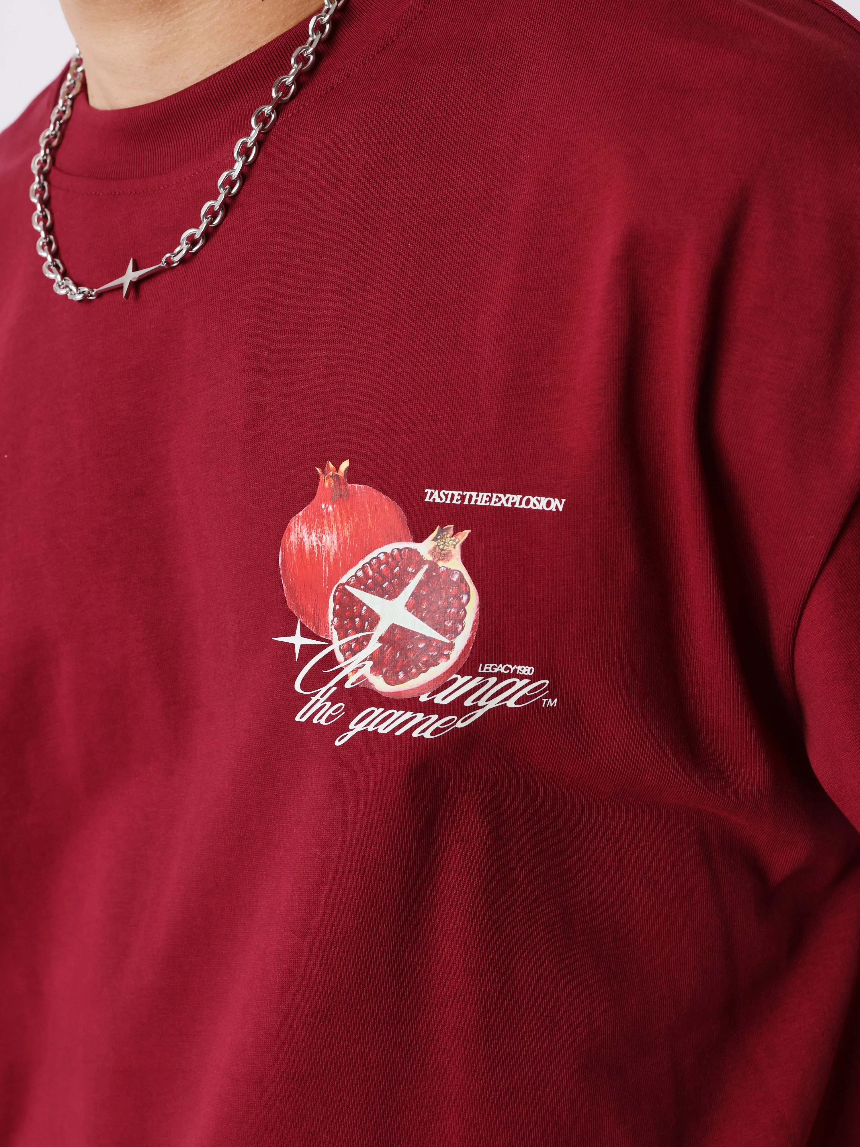 Project X Paris Pomegranate Oversized T-shirt Bordeaux sold by Burned Sports product image thumbnail 5