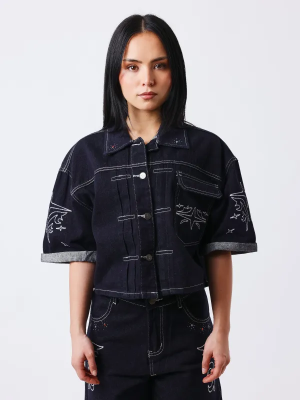 Project X Paris Dames Denim Vest Donkerblauw made by Burned Sports