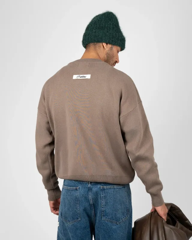 Prohibited Academy Knit Sweater Stone made by Prohibited