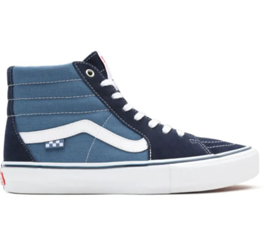 Sk8-Hi Skate Navy Wit sold by Burned Sports