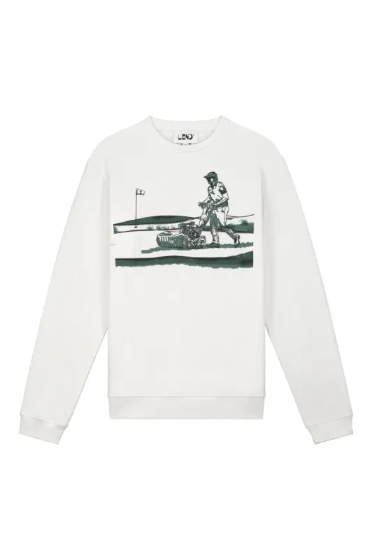 Greenkeeper Crewneck White sold by Burned Sports