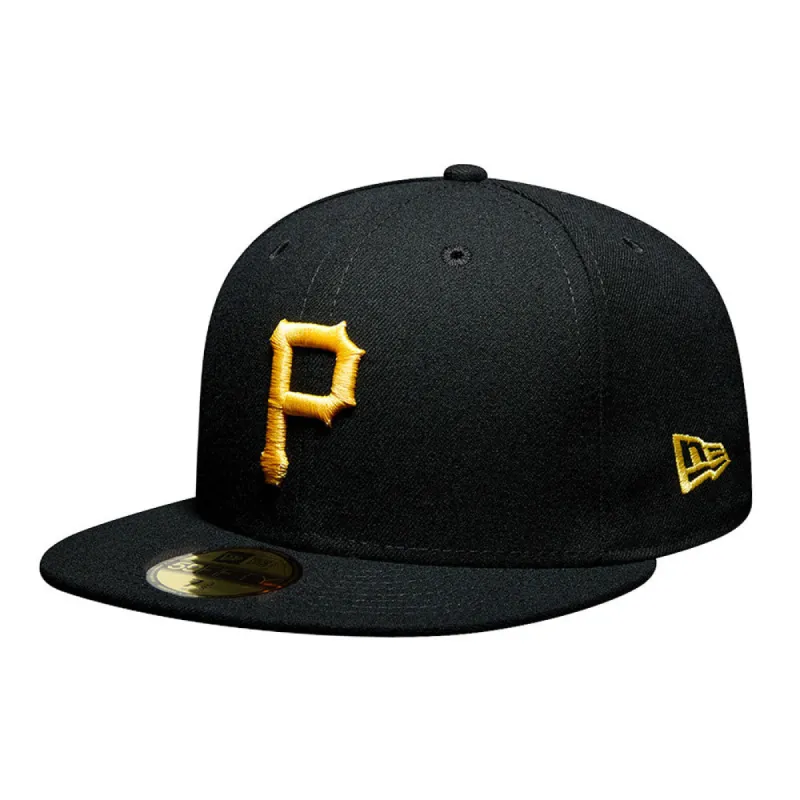 Pittsburgh Pirates Fitted Cap Black Yellow sold by Burned Sports