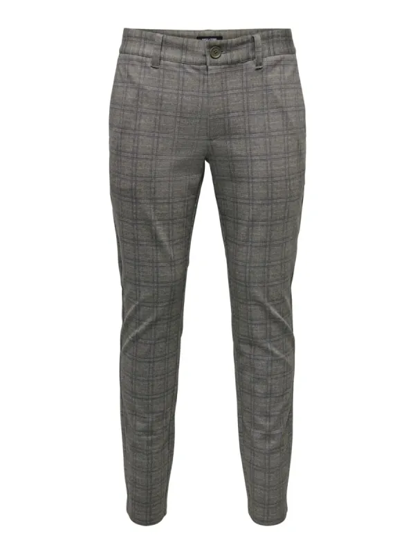 Mark Tap Check 40471 Pantalon Licht Grijs Blauw sold by Burned Sports