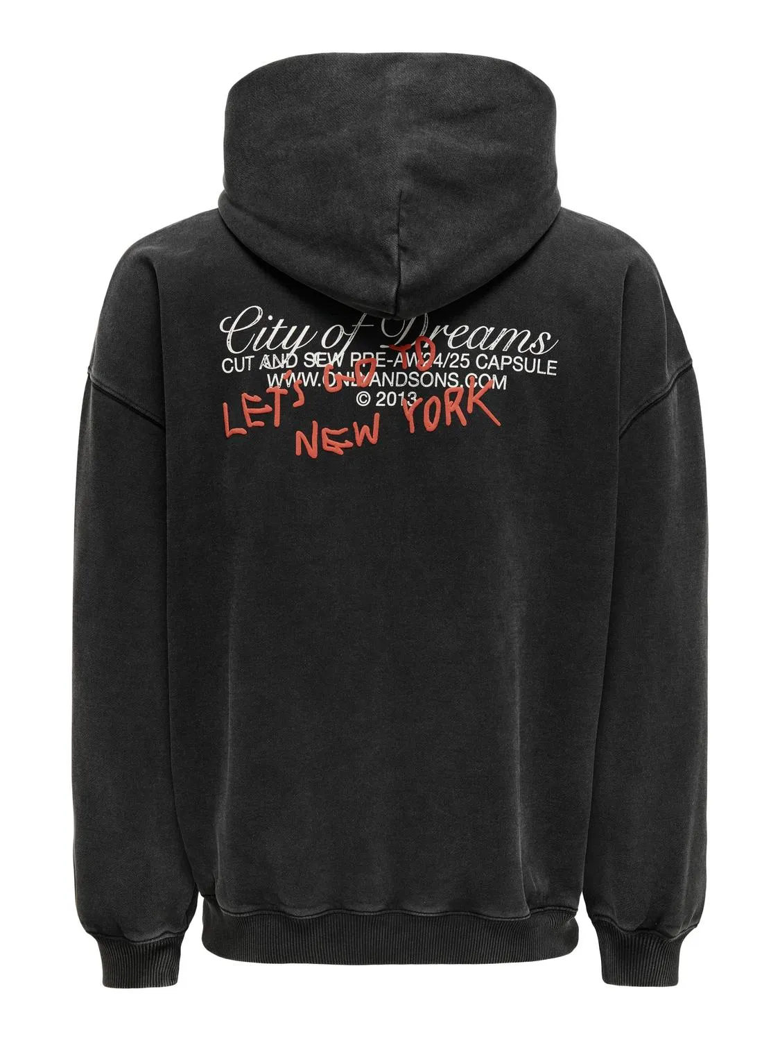 Only & Sons Ramon Relax Washed Hoodie Zwart sold by Burned Sports product image thumbnail 2