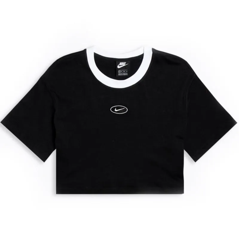 WMNS NSW Cropped Top Swoosh Zwart sold by Burned Sports