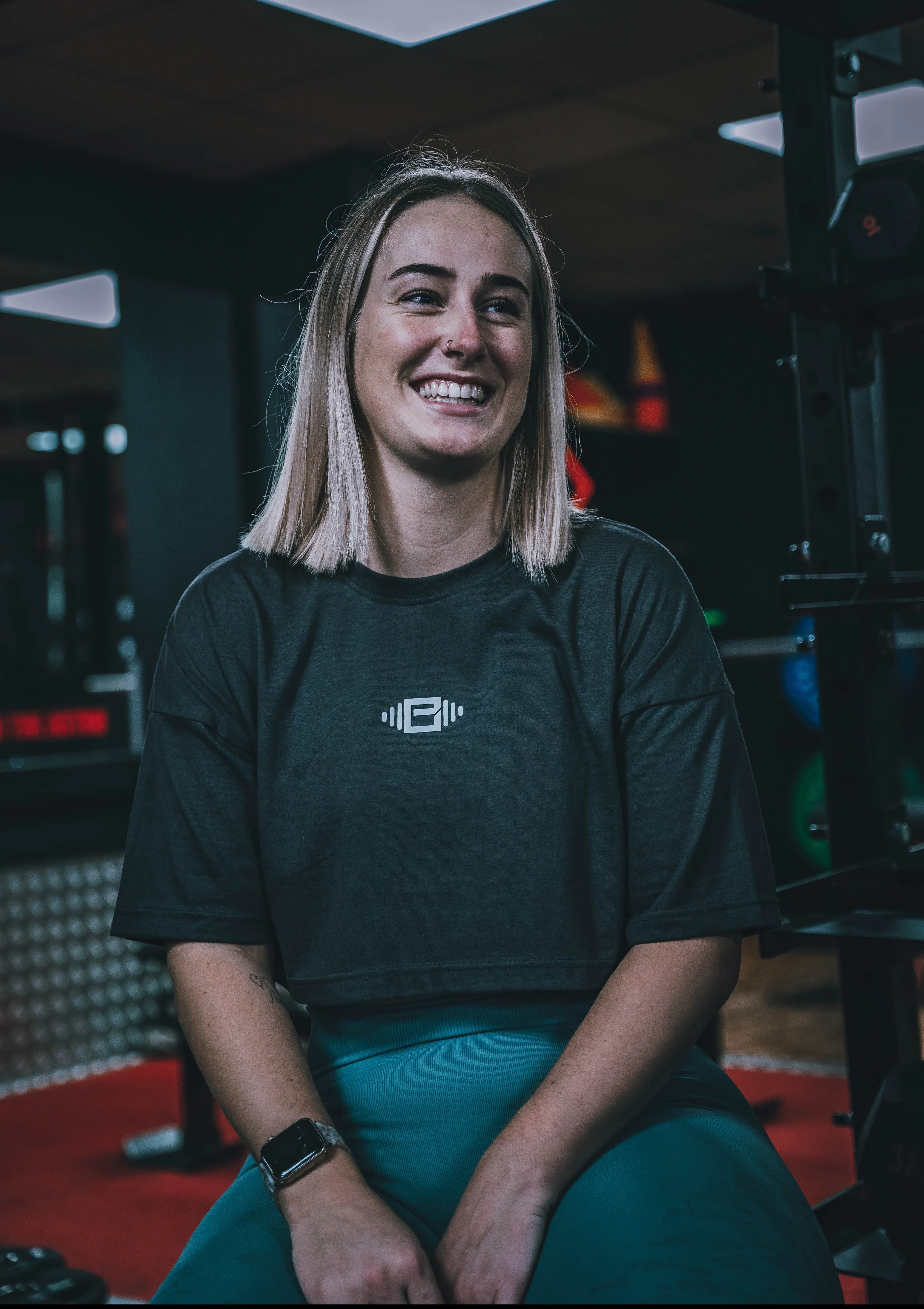 Buzz Physique Oversized Crop T-Shirt - Dark Grey sold by Buzz Physique product image thumbnail 2