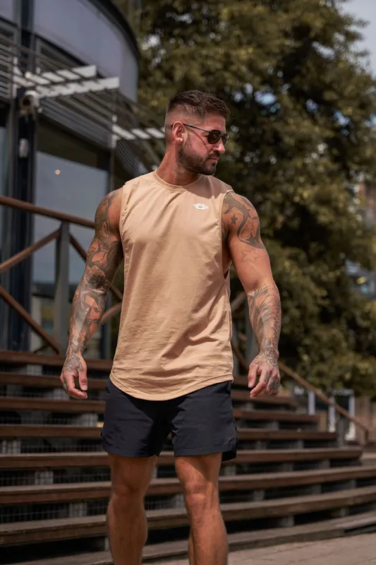 Buzz Physique Destiny Sleeveless T-Shirt - Tan sold by Buzz Physique