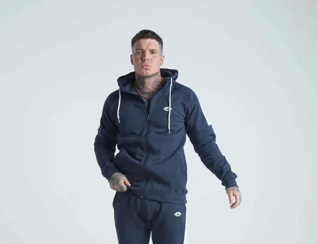Crest Zip Up Hoodie - Navy sold by Buzz Physique